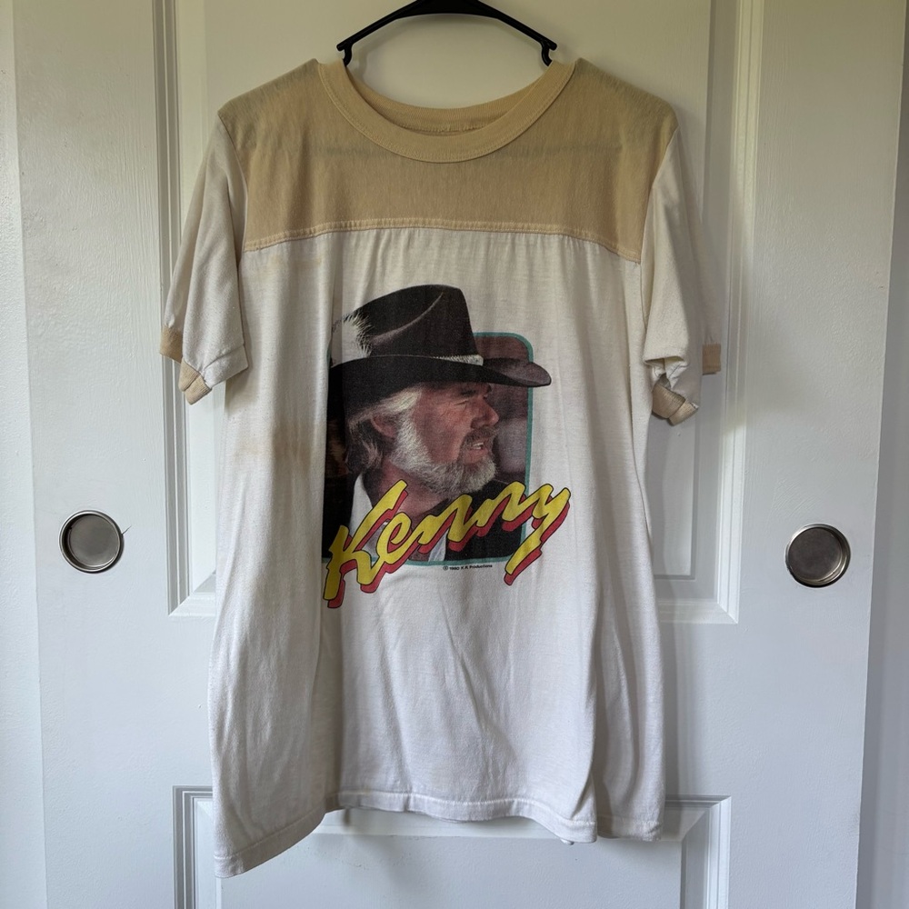 Extremely Rate Vintage Kenny Rogers Raglan